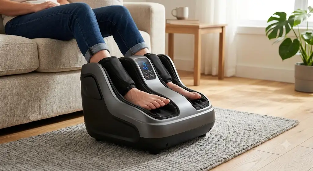 Appareil masseur de pieds compression air electrique pour soulager les tensions musculaires