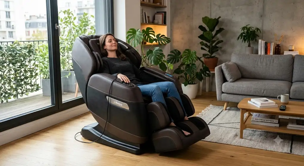 naipo fauteuil massant avis installé dans un salon moderne pour un test complet et avis consommateur. naipo fauteuil massant avis