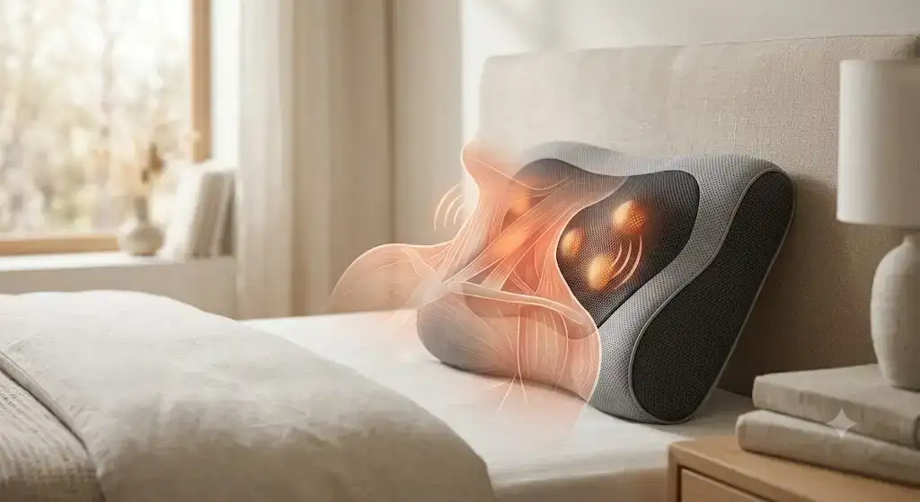 Oreiller de massage cervical ergonomique offrant un soulagement efficace des douleurs au cou
