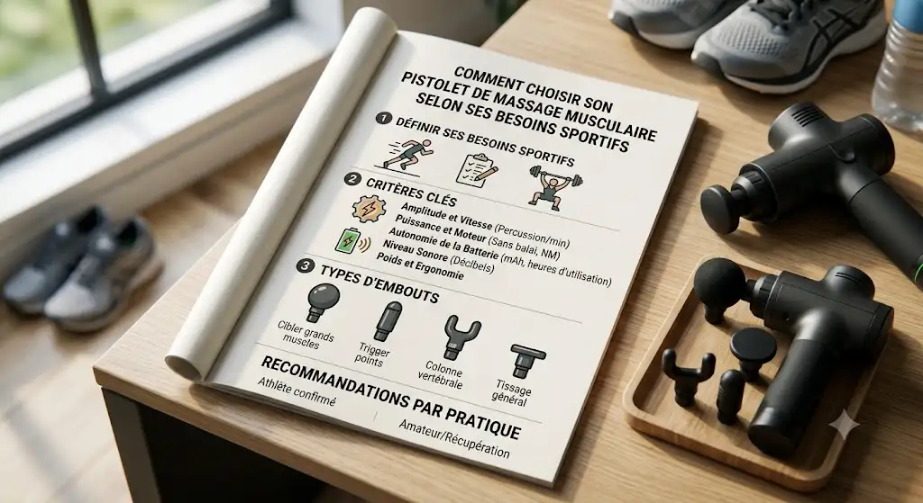 Guide complet illustrant comment choisir son pistolet de massage musculaire selon ses besoins sportifs