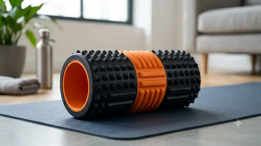 Foam roller à picots texturé pour l'auto-massage et la récupération musculaire